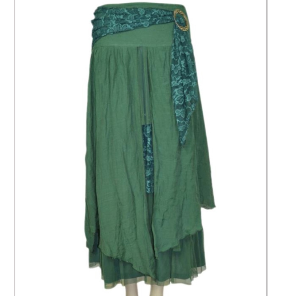 PRETTY ANGEL green bohemian gypsy peasant skirt